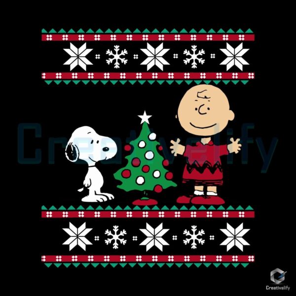 Peanuts Snoopy Charlie Ugly Christmas Style SVG