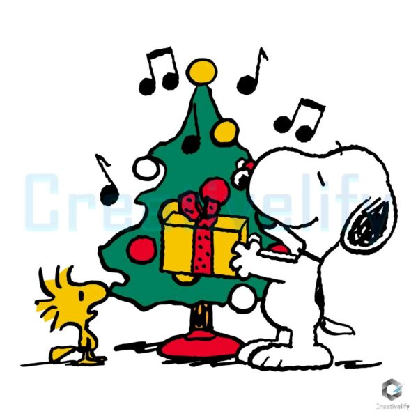 Peanuts Snoopy Woodstock Christmas Gift SVG