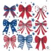 Red White and Blue Coquette Bows SVG