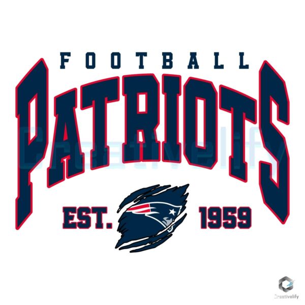 Retro 1959 New England Patriots NFL Football SVG Design