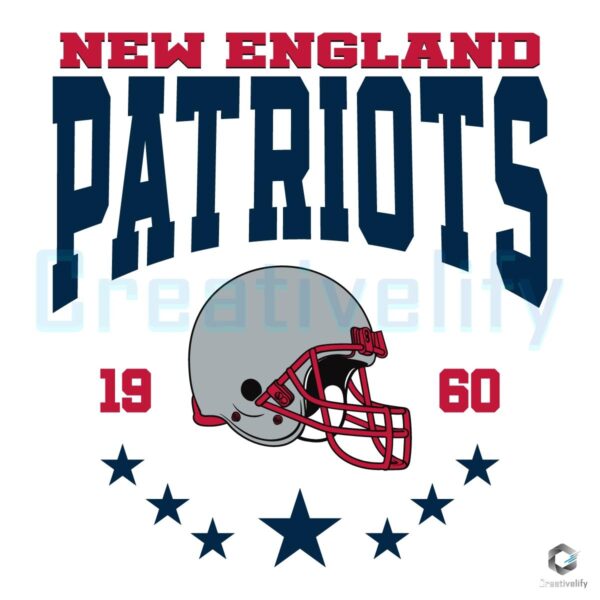 Retro 1960 New England Patriots Helmet Design SVG