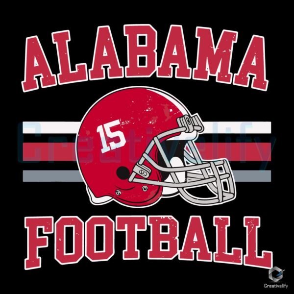 Retro Alabama Crimson Tide Football Ty Simpson 15 SVG Design