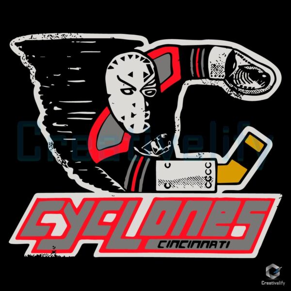 Retro Cincinnati Cyclones Hockey Goalie SVG Design