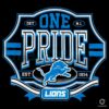 Retro Detroit Lions One Pride Logo SVGPNG Est 1934