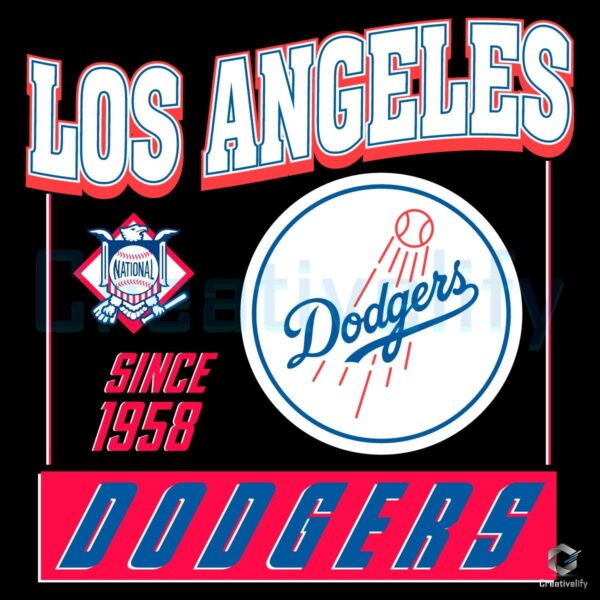 Retro Los Angeles Dodgers SVG Baseball Legacy Since 1958