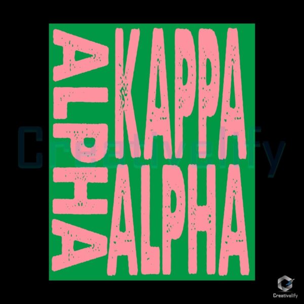 Retro Pink Green Alpha Kappa Alpha Sorority SVG Design