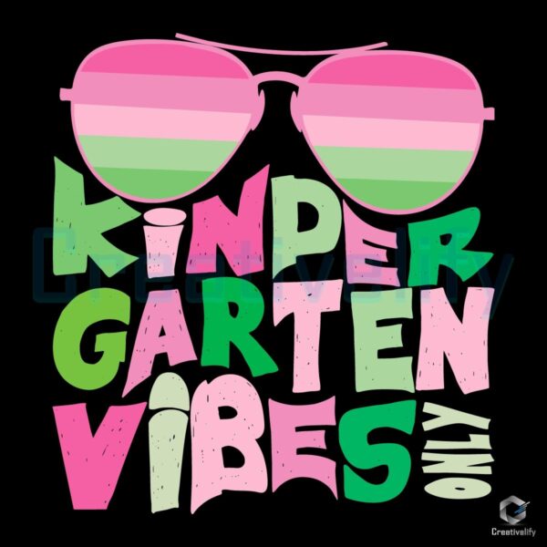 Retro Pink Green Kindergarten Vibes Sunglasses SVG Design