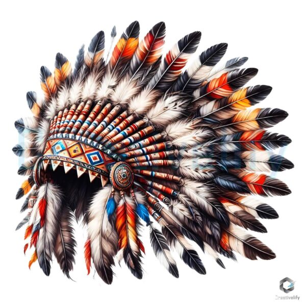 Stunning Native Indian Headdress Clipart in PNG Format