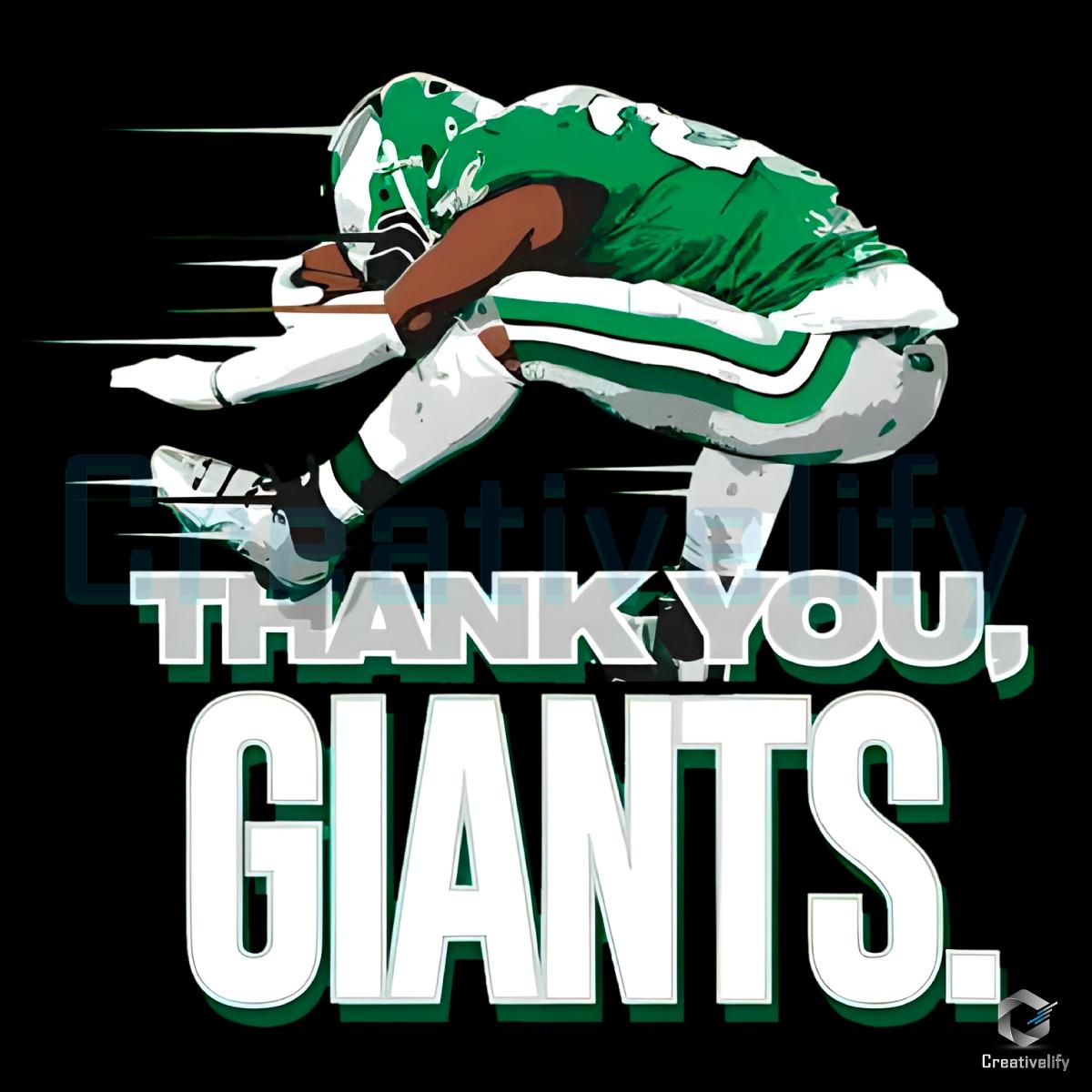 Thank You Giants Saquon Barkley Backwards Hurdle Png - CreativeLify