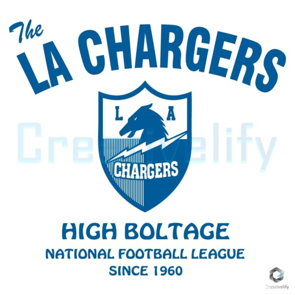 The LA Chargers High Boltage Football SVG