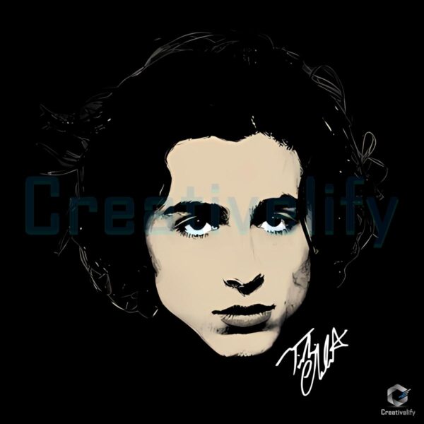 Timothee Chalamet Signature Big Face PNG Design