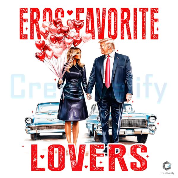 Trump Melania Valentines Day Lovers Art PNG Design