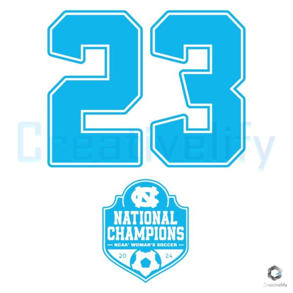 UNC Womens Soccer SVG 23X National Champions Design