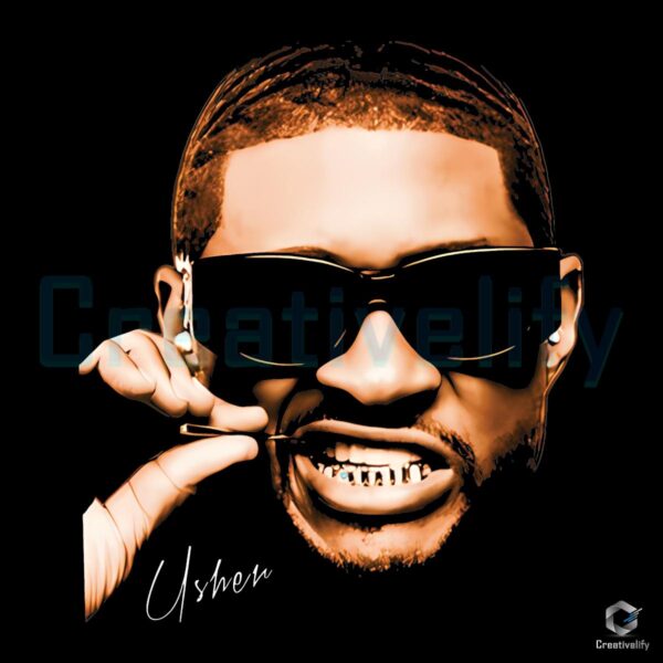 Ushers Iconic Big Face Signature PNG Design