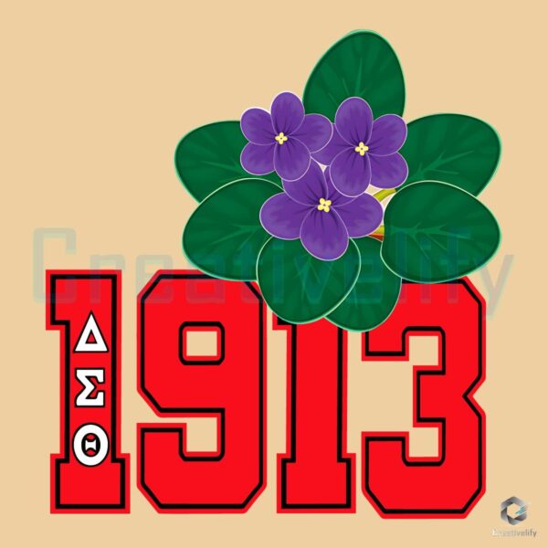 Vintage Delta Sigma Theta 1913 Violet Design PNG