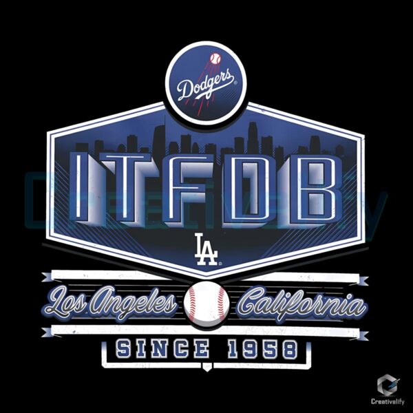 Vintage ITFDB Dodger Baseball Magic Since 1958 PNG