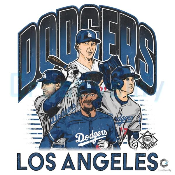 Vintage Los Angeles Dodgers Baseball Stars PNG Design