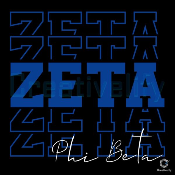 Vintage Retro Zeta Phi Beta Sorority SVG Design