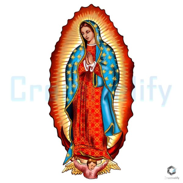 Virgin Mary PNG Our Lady of Guadalupe Sublimation Design Download