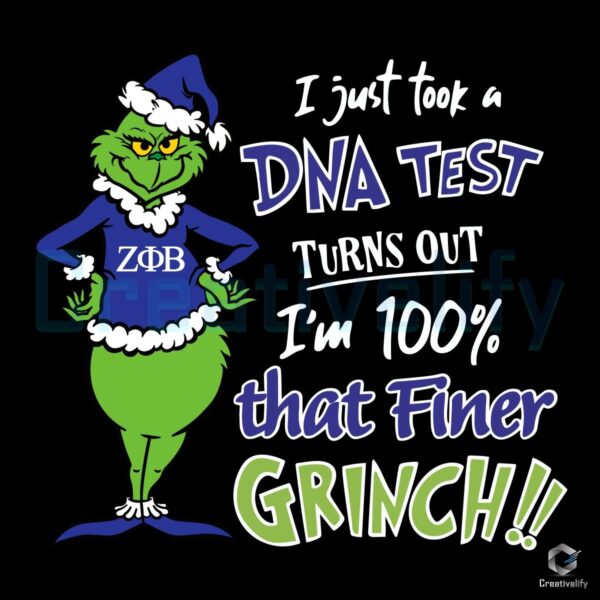 Zeta Phi Beta Grinch DNA Test SVG Fun Festive Design