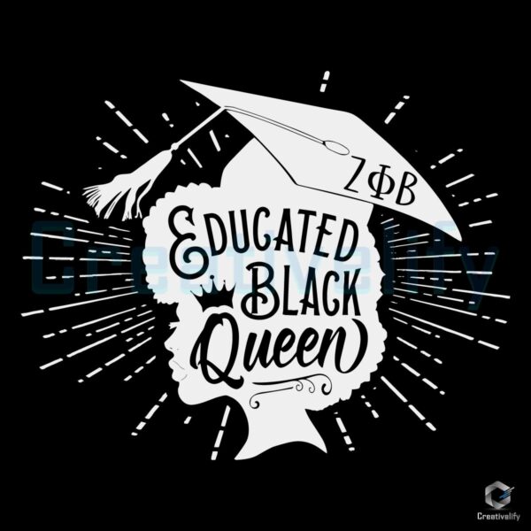 Zeta Phi Beta SVG Educated Black Queen Design