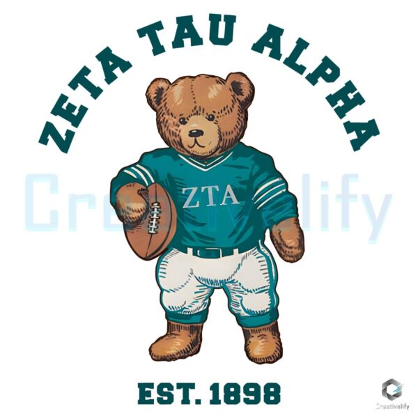 Zeta Tau Alpha Sorority Teddy Bear PNG Est 1898 Charm