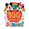 100 Days Smarter with Mickey Minnie Apple PNG Design