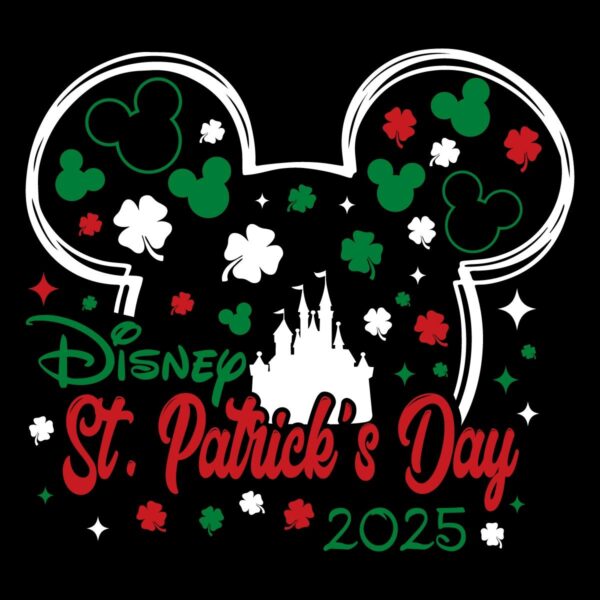 2025 St Patricks Day Disney Mickey Head PNG Design