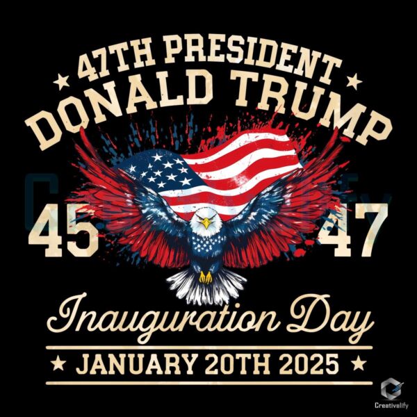 47th President Trump Inauguration Day PNG Design