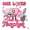 Retro One Loved Teacher Valentine Checkered SVG