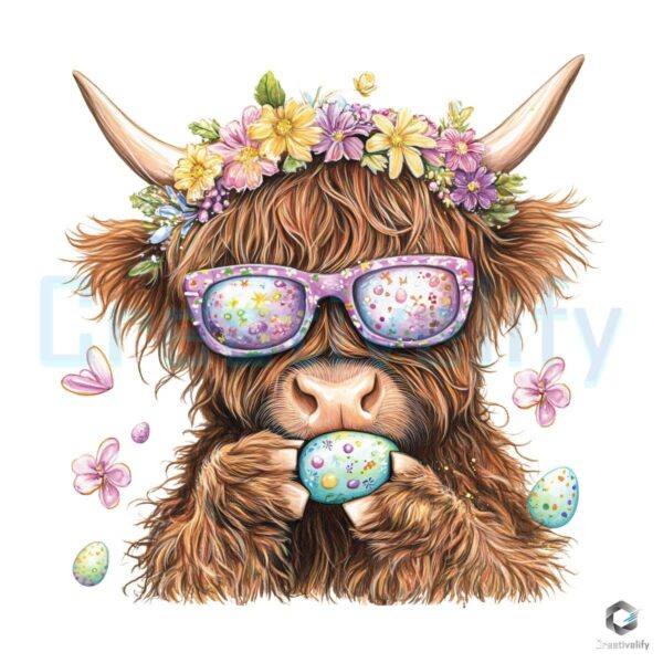 Coquette Bow Highlandcow Bunny Easter PNG