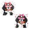 Adorable Bernese Puppy with Pink Bow Lollipop PNG