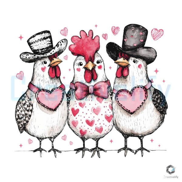 Adorable Chicken Love PNG for Valentines Day