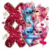 Adorable Valentine Stitch and Angel PNG Design