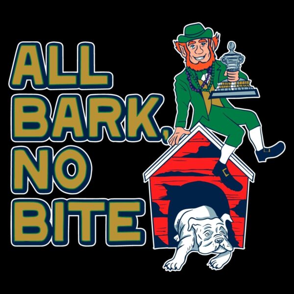 All Bark No Bite Funny Irish vs Bulldogs SVG for Fans