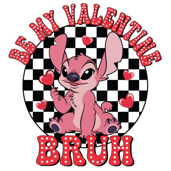 Be My Valentine Bruh Angel Checkered PNG Design