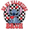 Be My Valentine Bruh Checkered Stitch PNG