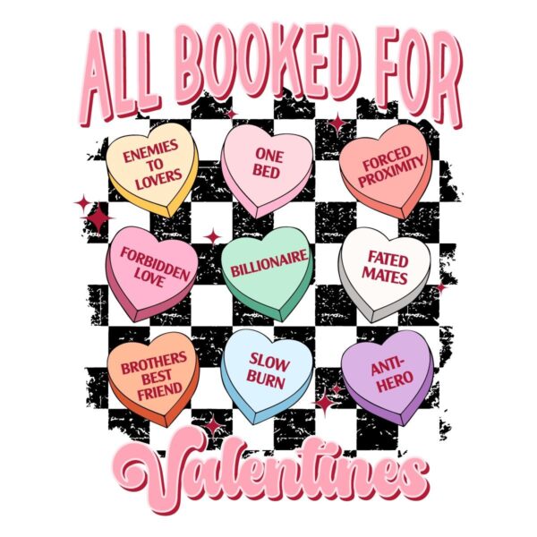 Booked In Love Candy Heart Checkered SVG Delight