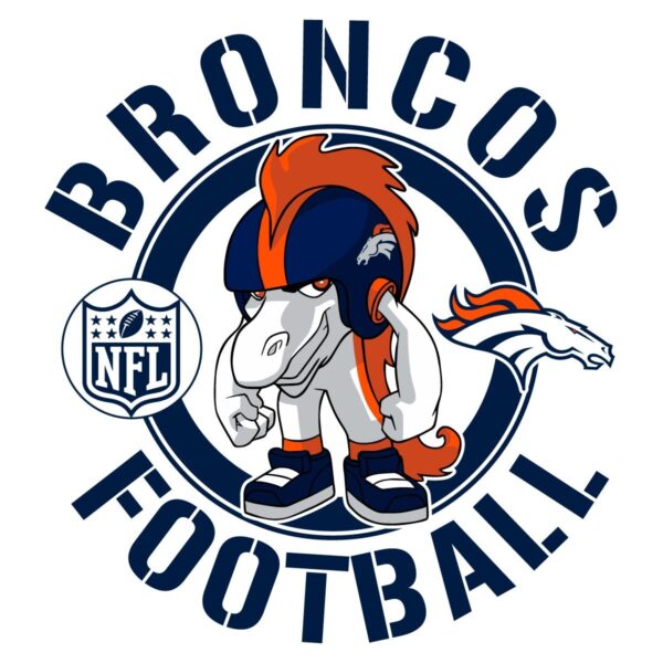 Broncos NFL Rush Zone Cartoon Character SVG Design