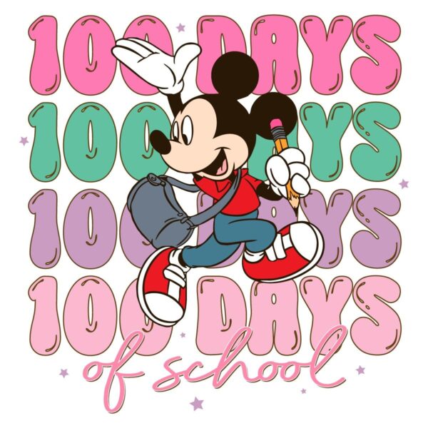 Celebrate 100 Days of School with Mickey Magic SVGPNG