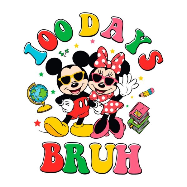 Celebrate 100 Days of School with Mickey Minnie PNG