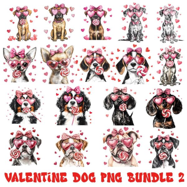 Charming Canine Valentine PNG Collection