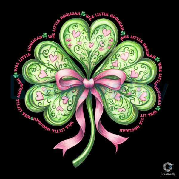 Charming Shamrock Coquette PNG for Wee Little Hooligans
