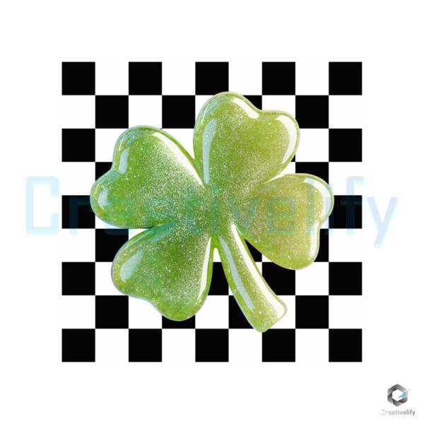 Checkered Lucky Clover St patricks day PNG