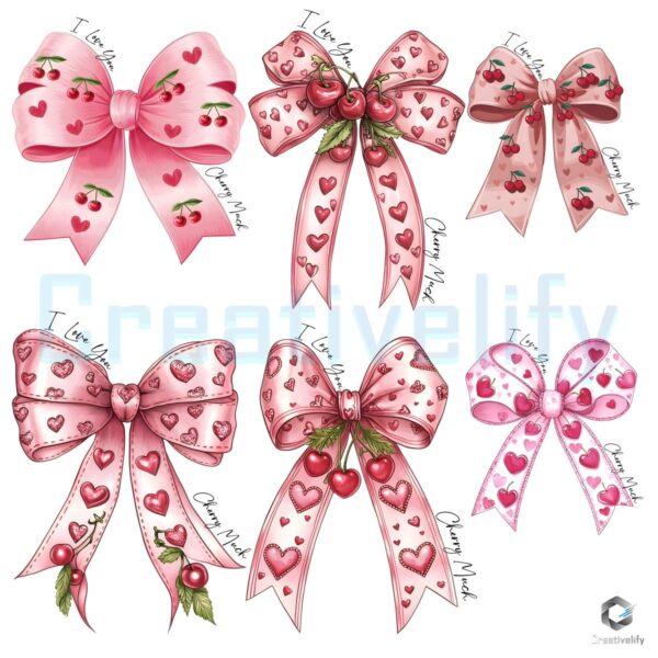 Cherry Sweet Coquette Bow Bundle SVGPNG Delight