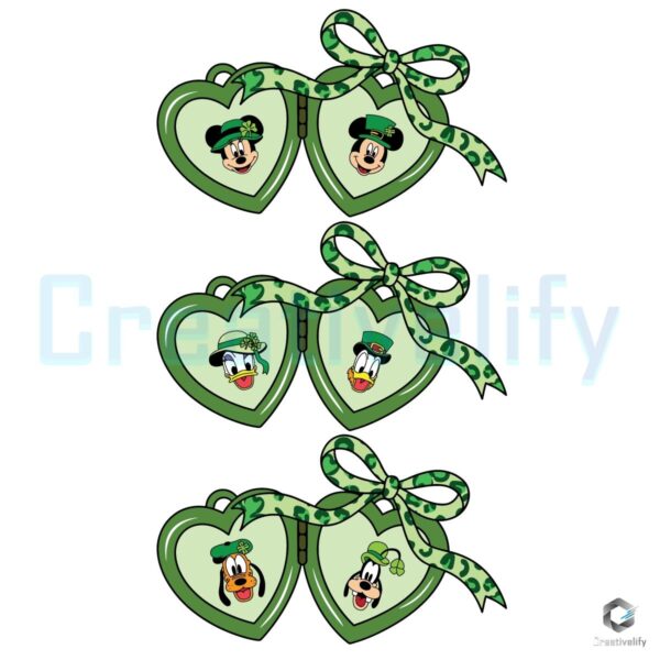 Coquette Heart Locket Bow St Patricks Day Disney PNG