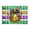 Coquette Mardi Gras Disco Ball PNG Design