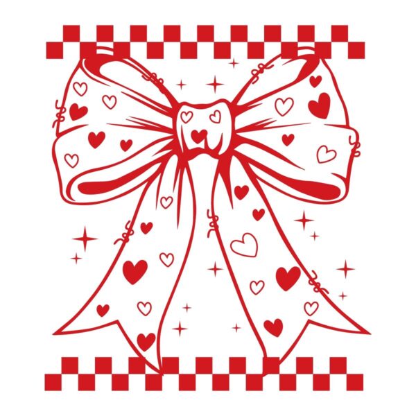 Coquette Valentine Heart Bow in PNG Style