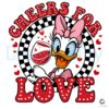 Daisy Duck Cheers For Love Checkered Valentine PNG