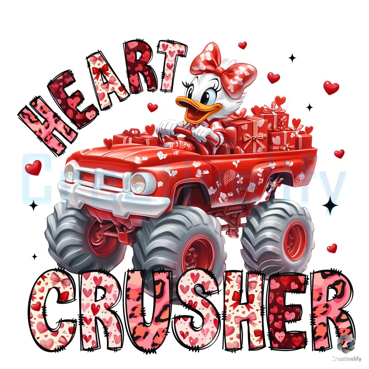 Daisy Duck Valentine Heart Crusher Tractor SVGPNG